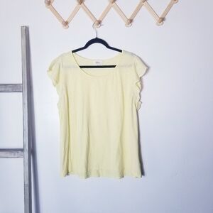 STYLE & CO YELLOW FLUTTER SLEEVE BLOUSE SIZE XL